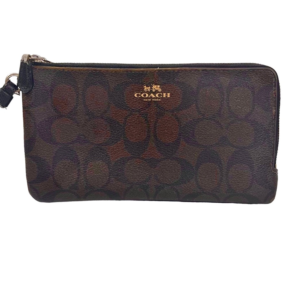 ❤️ Vintage Coach Double Zip Continental Wallet in Signature Canvas
